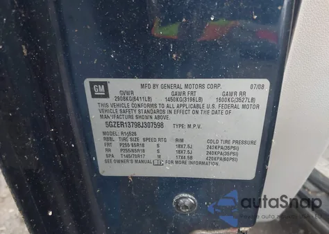 2008 Saturn Outlook Xe from USA, damaged, VIN 5GZER13798J307598